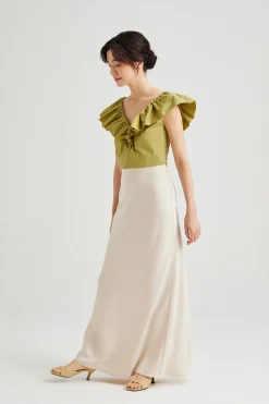 Ruffle V-Neck Crop Top