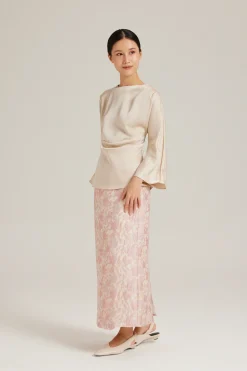 Satin Drape Long-Sleeve Top