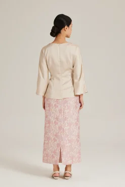 Satin Drape Long-Sleeve Top