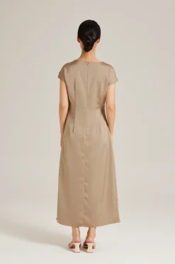 Satin Drape Maxi Dress