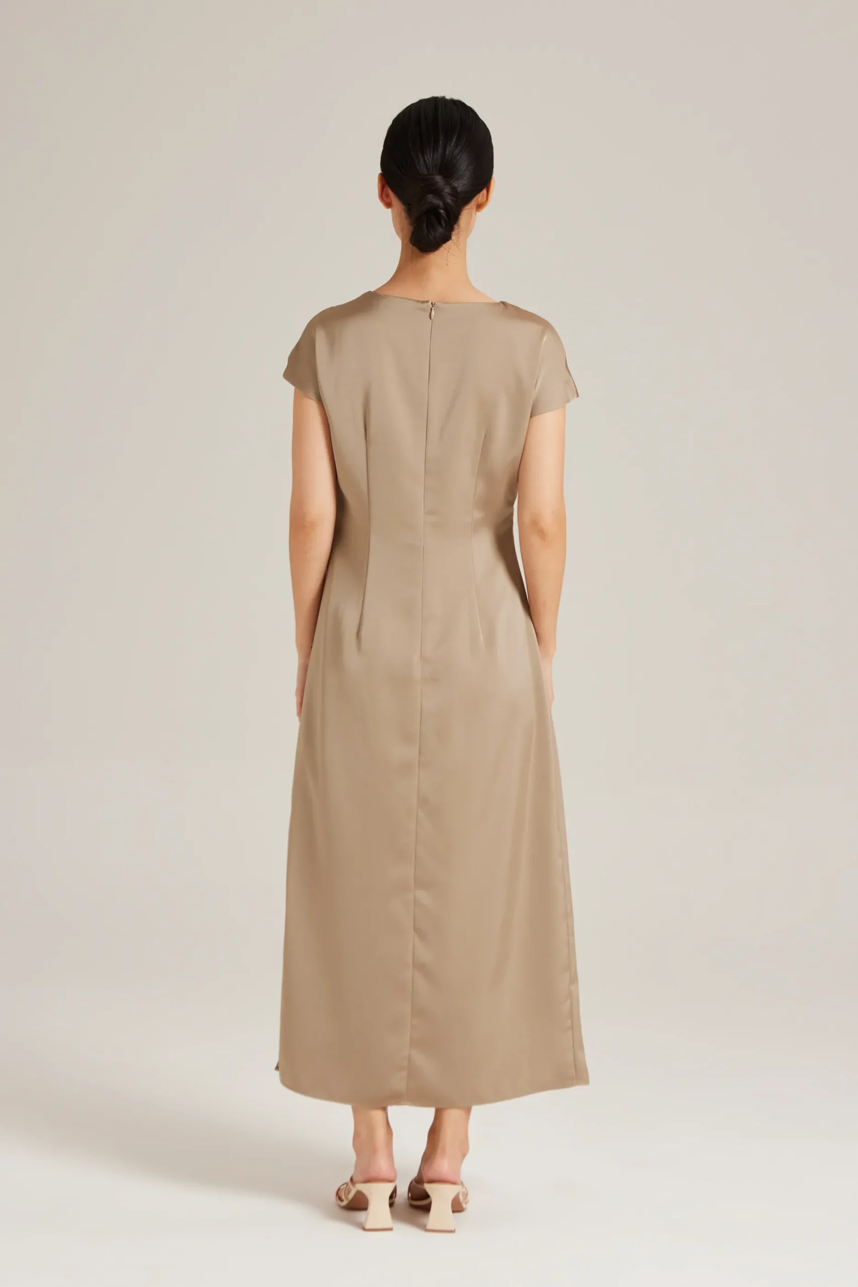 Satin Drape Maxi Dress