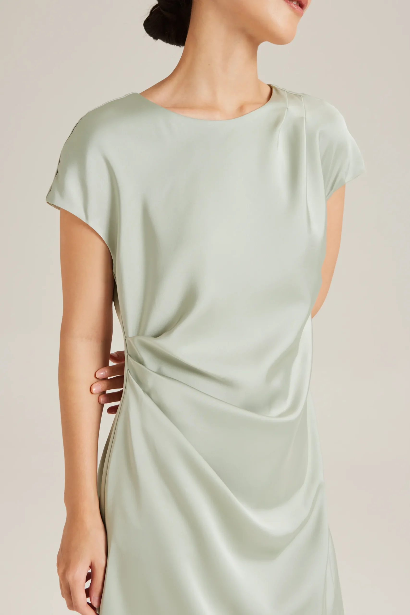 Satin Drape Maxi Dress