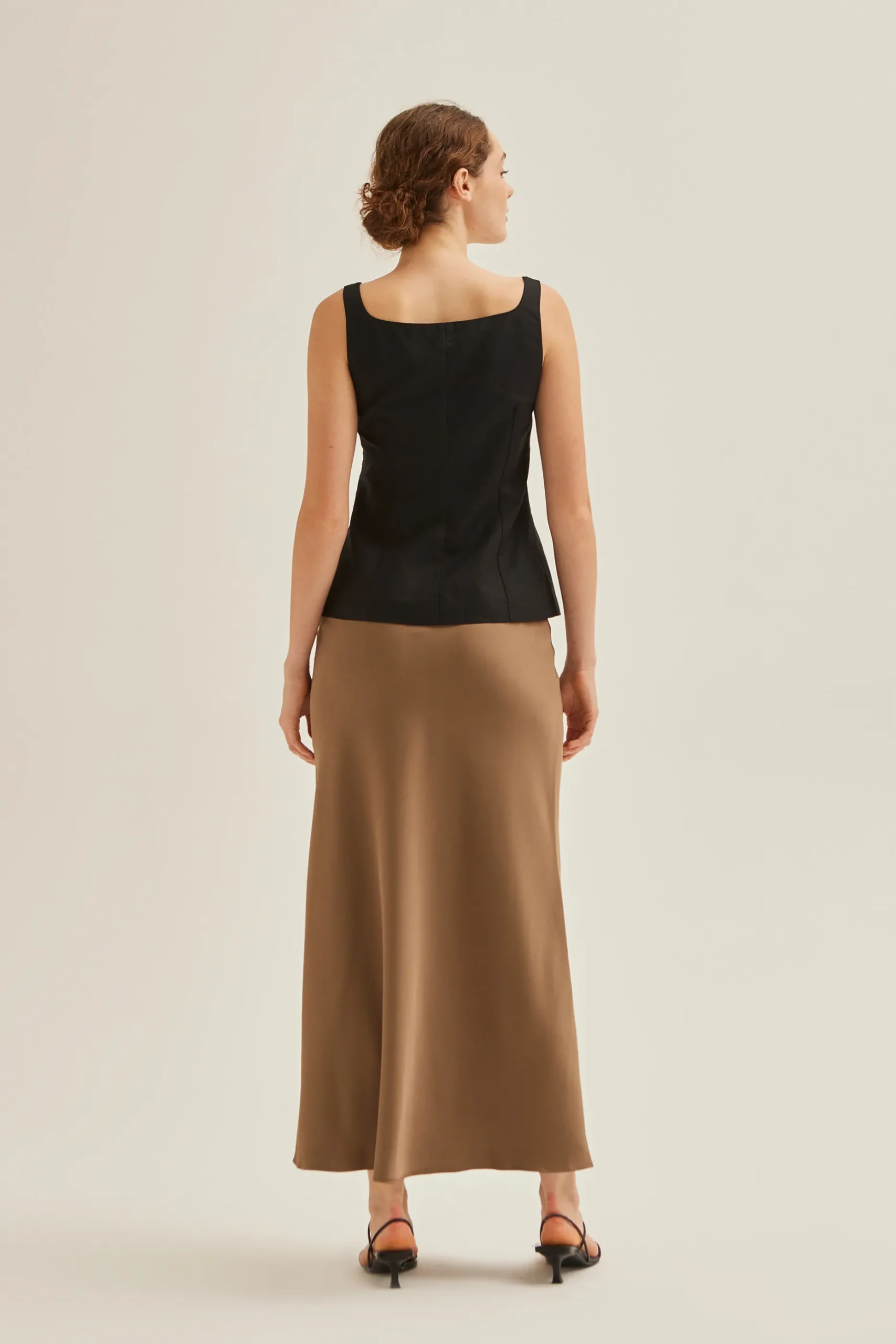 Satin-Finish Slip Skirt
