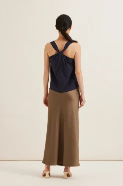 Satin-Finish Slip Skirt