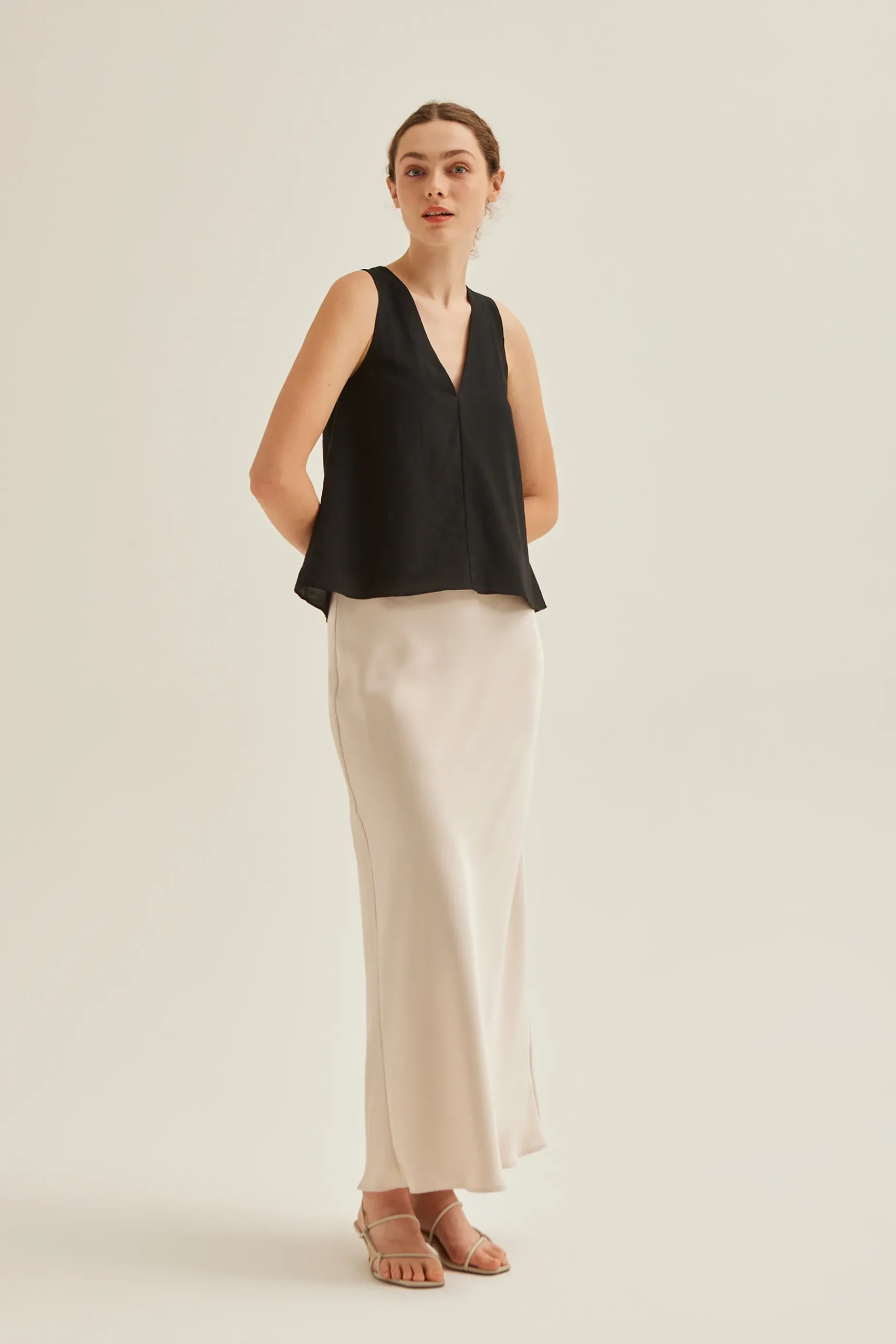 Satin-Finish Slip Skirt