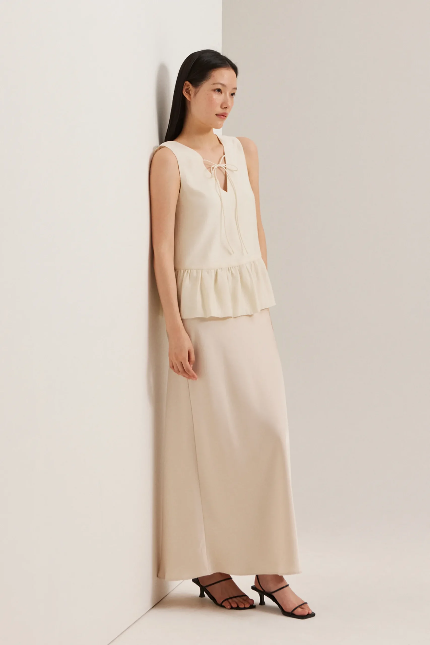 Satin-Finish Slip Skirt