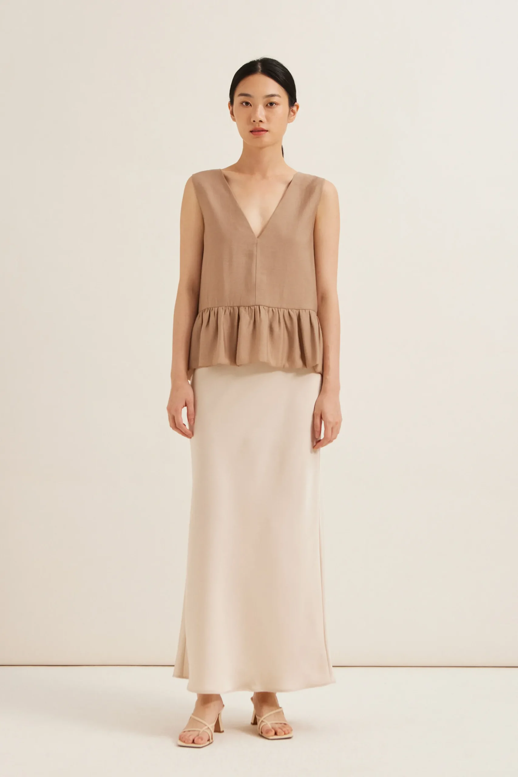 Satin-Finish Slip Skirt