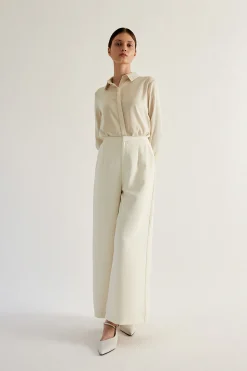 Satin-Finished Button Down Shirt
