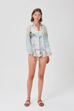Savour Billowy Puff-Sleeve Shirt