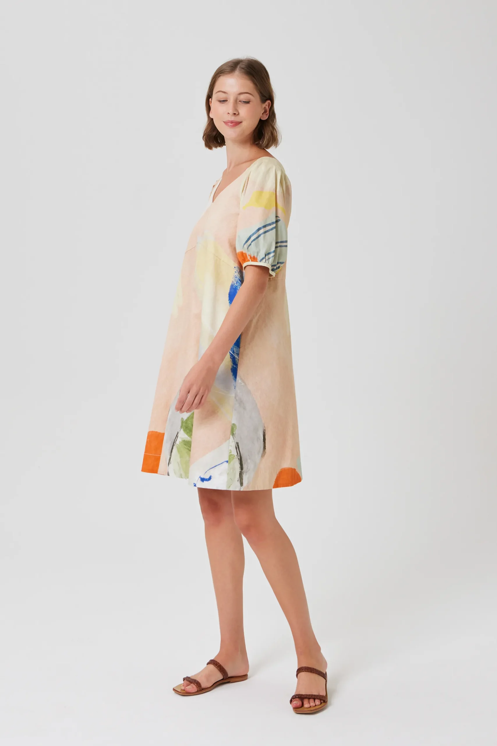Savour Puff-Sleeve Shift Dress