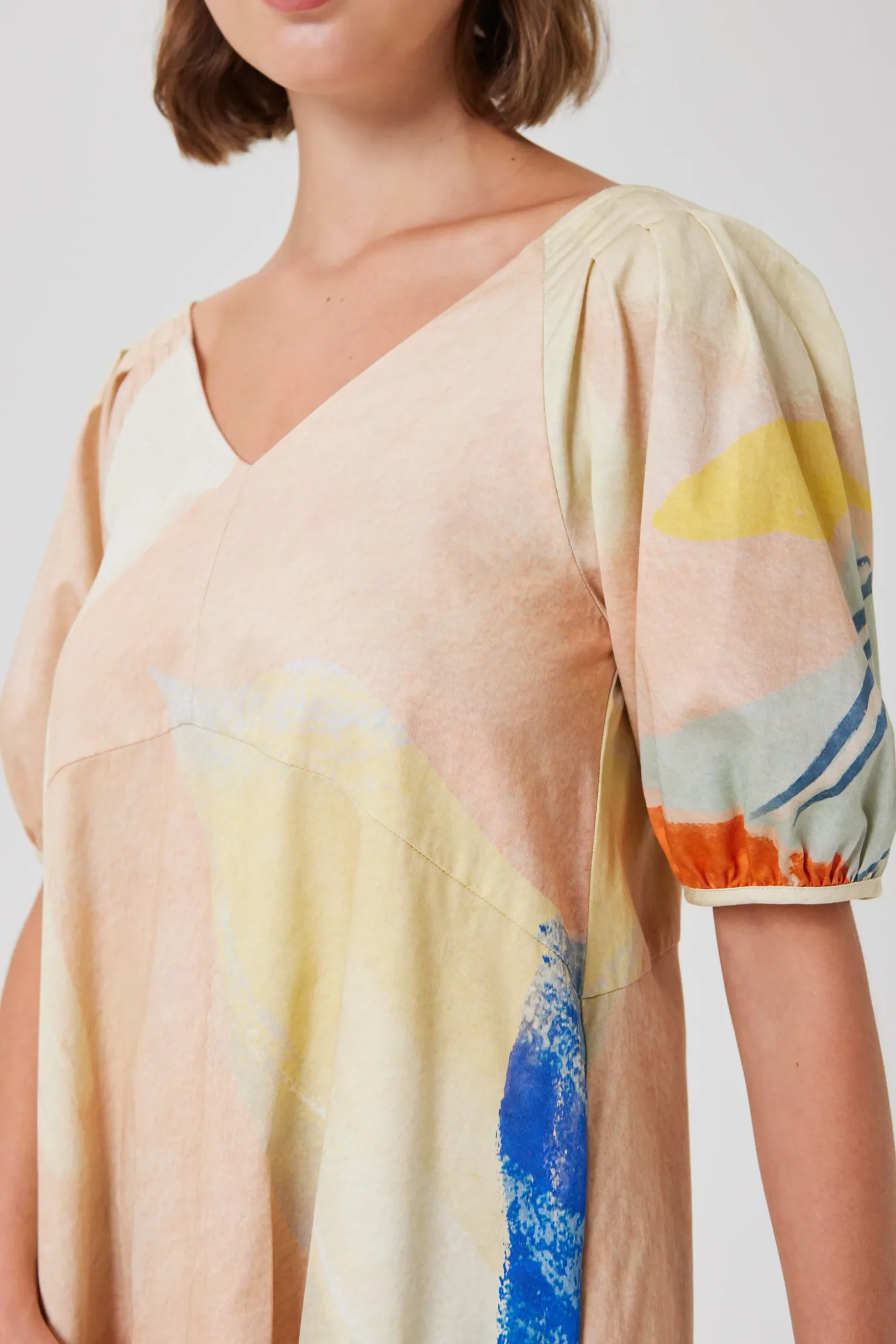 Savour Puff-Sleeve Shift Dress