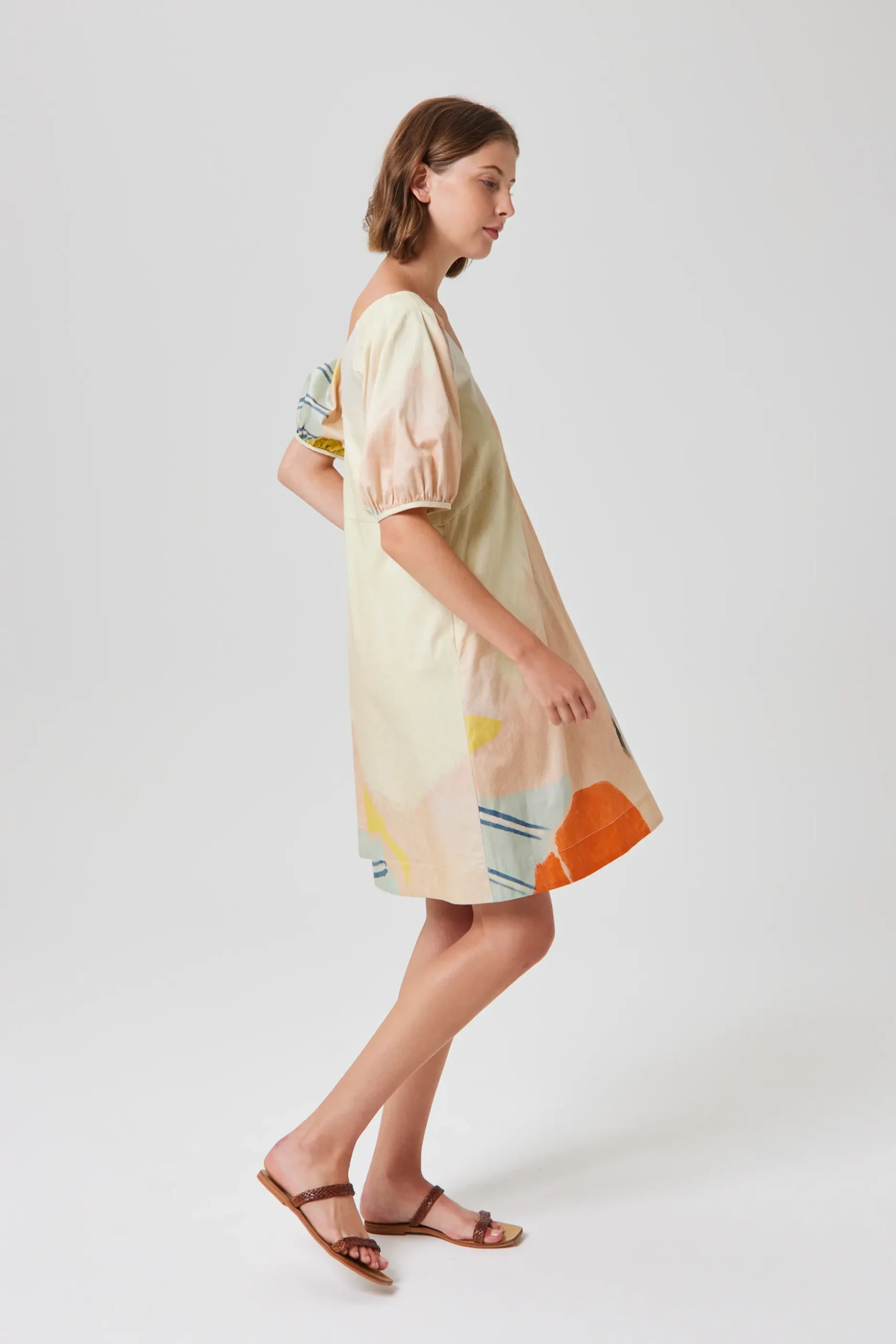 Savour Puff-Sleeve Shift Dress