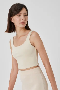 Scoop-Back Jersey Crop Top