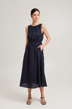 Scoop-Back Midi Dress