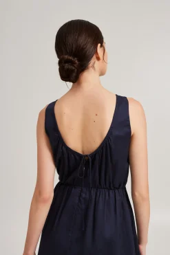 Scoop-Back Midi Dress