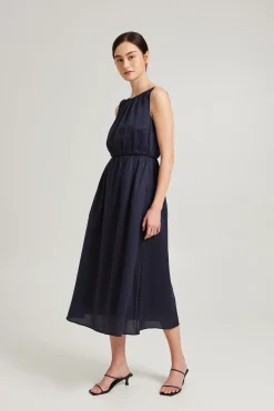 Scoop-Back Midi Dress