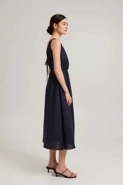 Scoop-Back Midi Dress