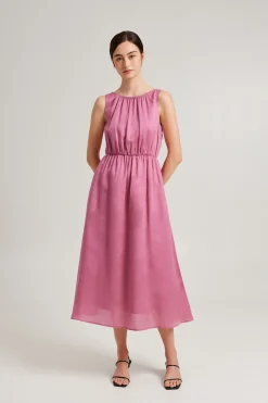 Scoop-Back Midi Dress