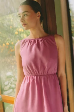 Scoop-Back Midi Dress