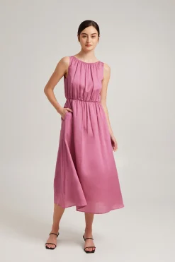 Scoop-Back Midi Dress