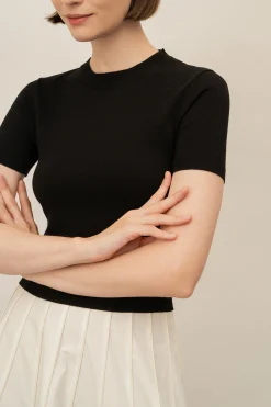 Silk Knit Fitted Tee