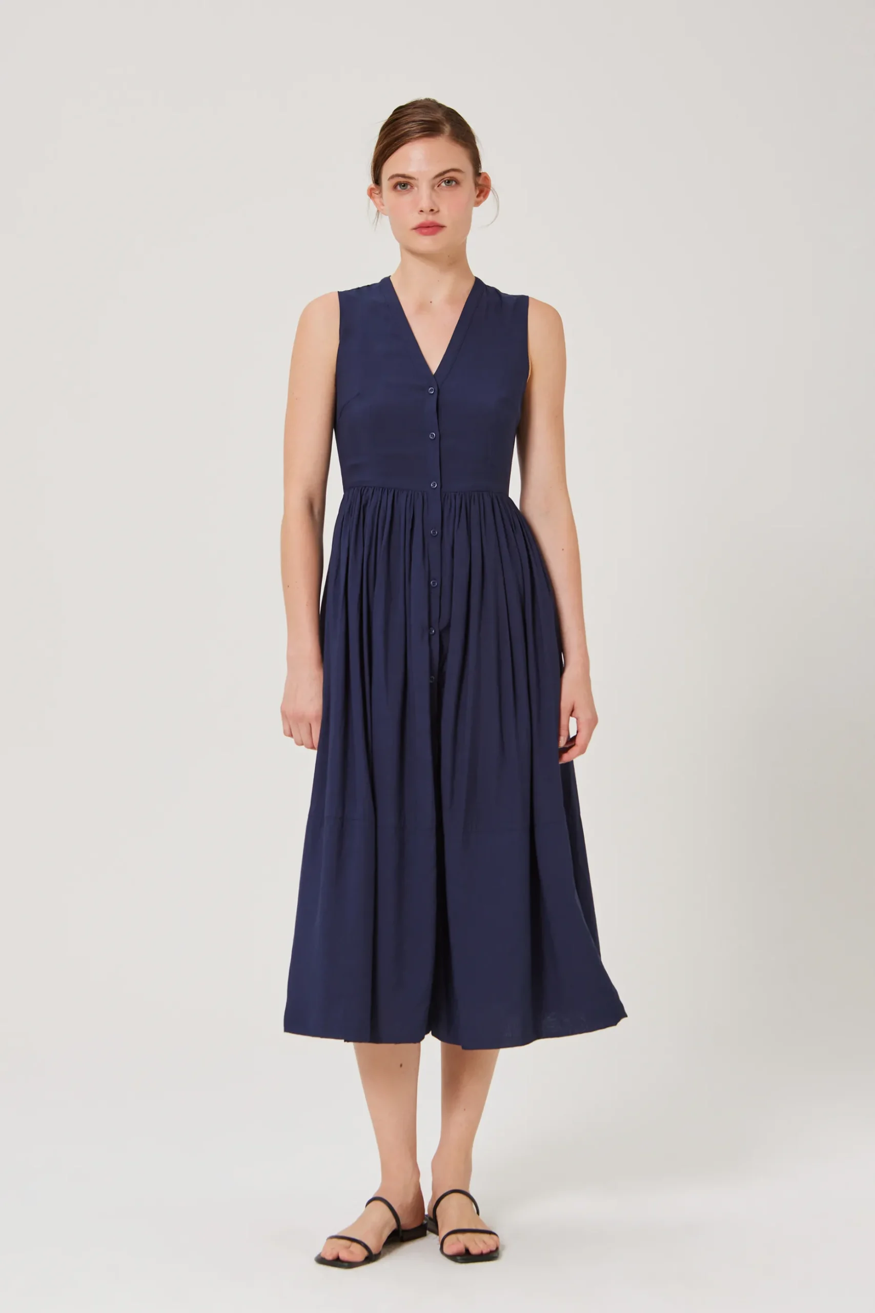 Sleeveless Rayon Midi Dress