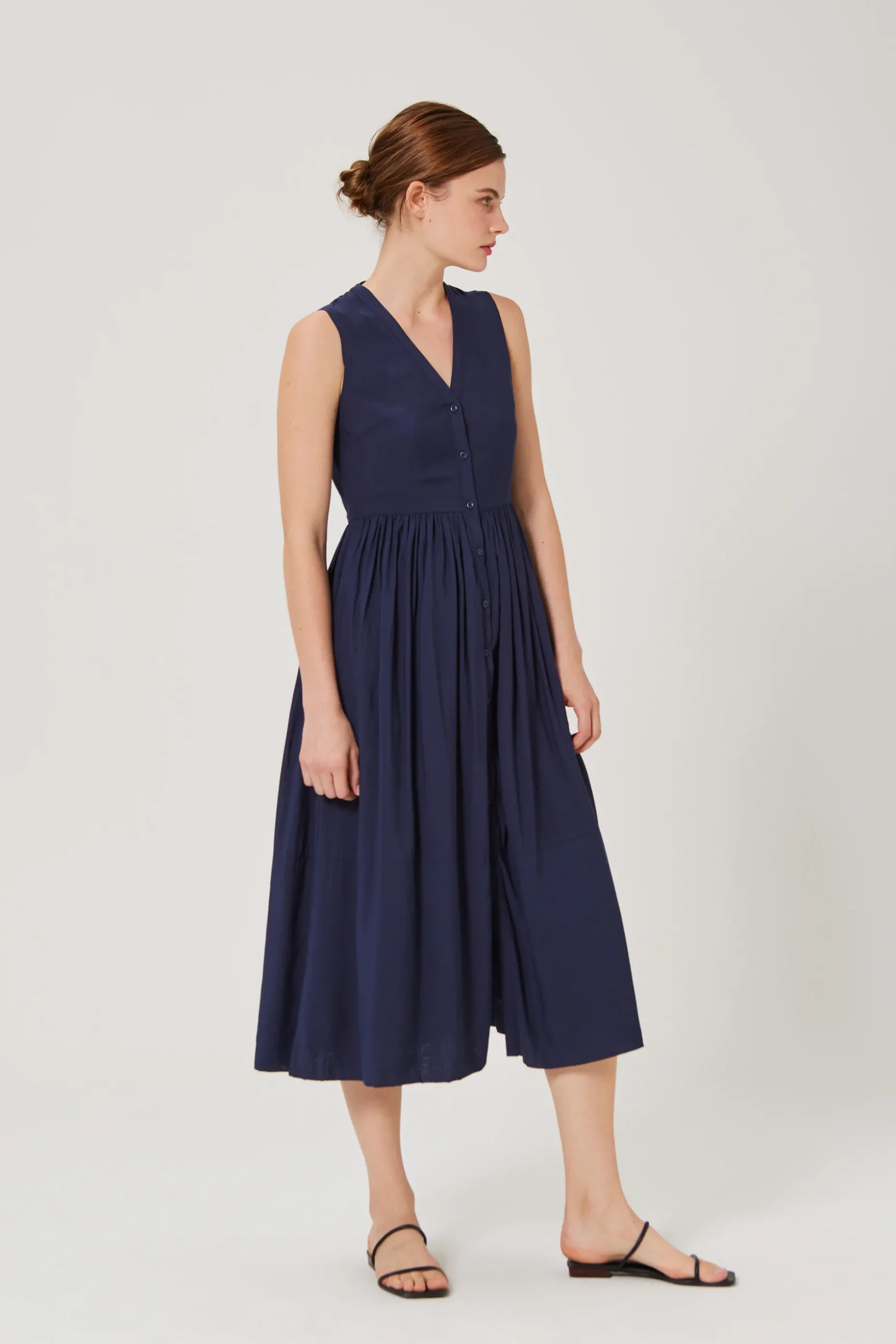 Sleeveless Rayon Midi Dress