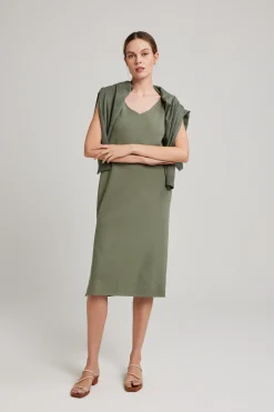 Sleeveless V-Neck Knit Dress