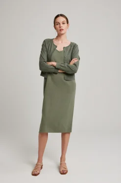 Sleeveless V-Neck Knit Dress