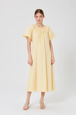 Smocked Cotton Midi Dress