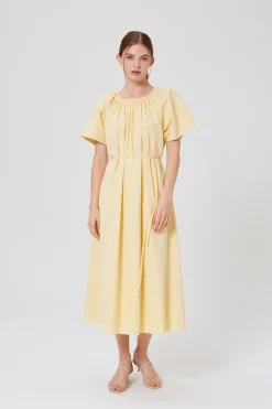 Smocked Cotton Midi Dress