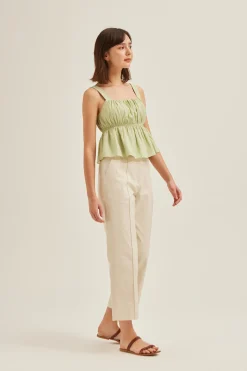 Smocked Tencel Cami Top