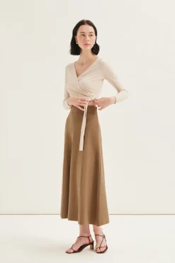 Soft Milano Knit Midi Skirt