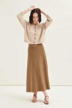 Soft Milano Knit Midi Skirt