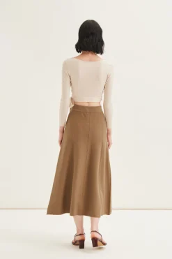 Soft Milano Knit Midi Skirt