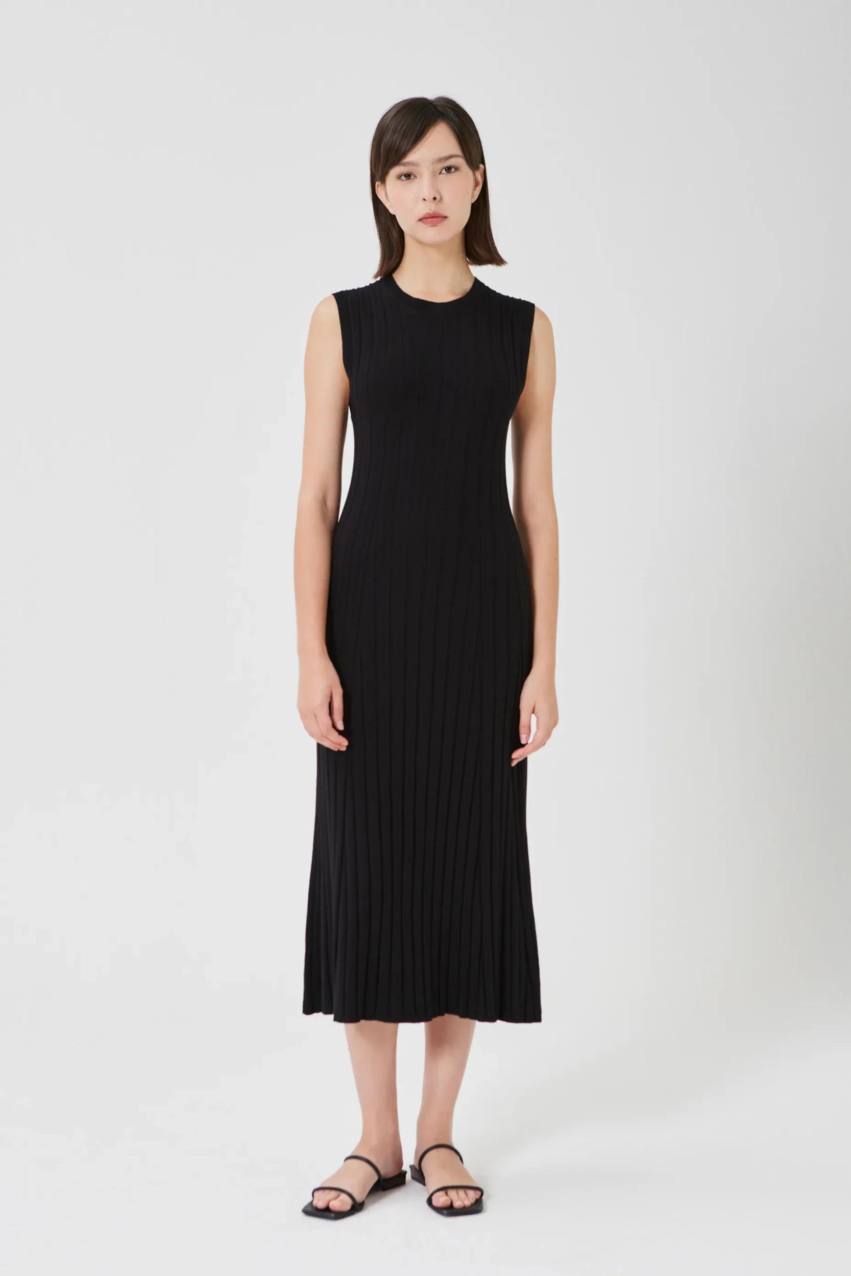 Soft Ribbed Knit Midi Dress