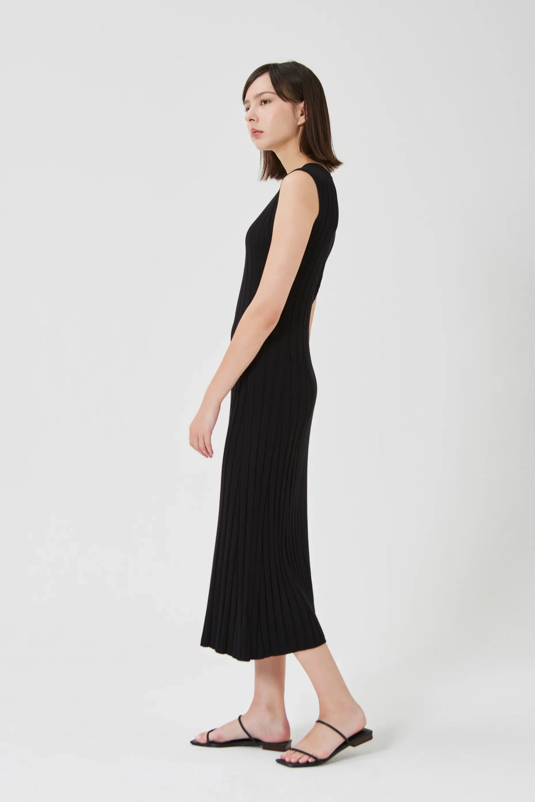 Soft Ribbed Knit Midi Dress