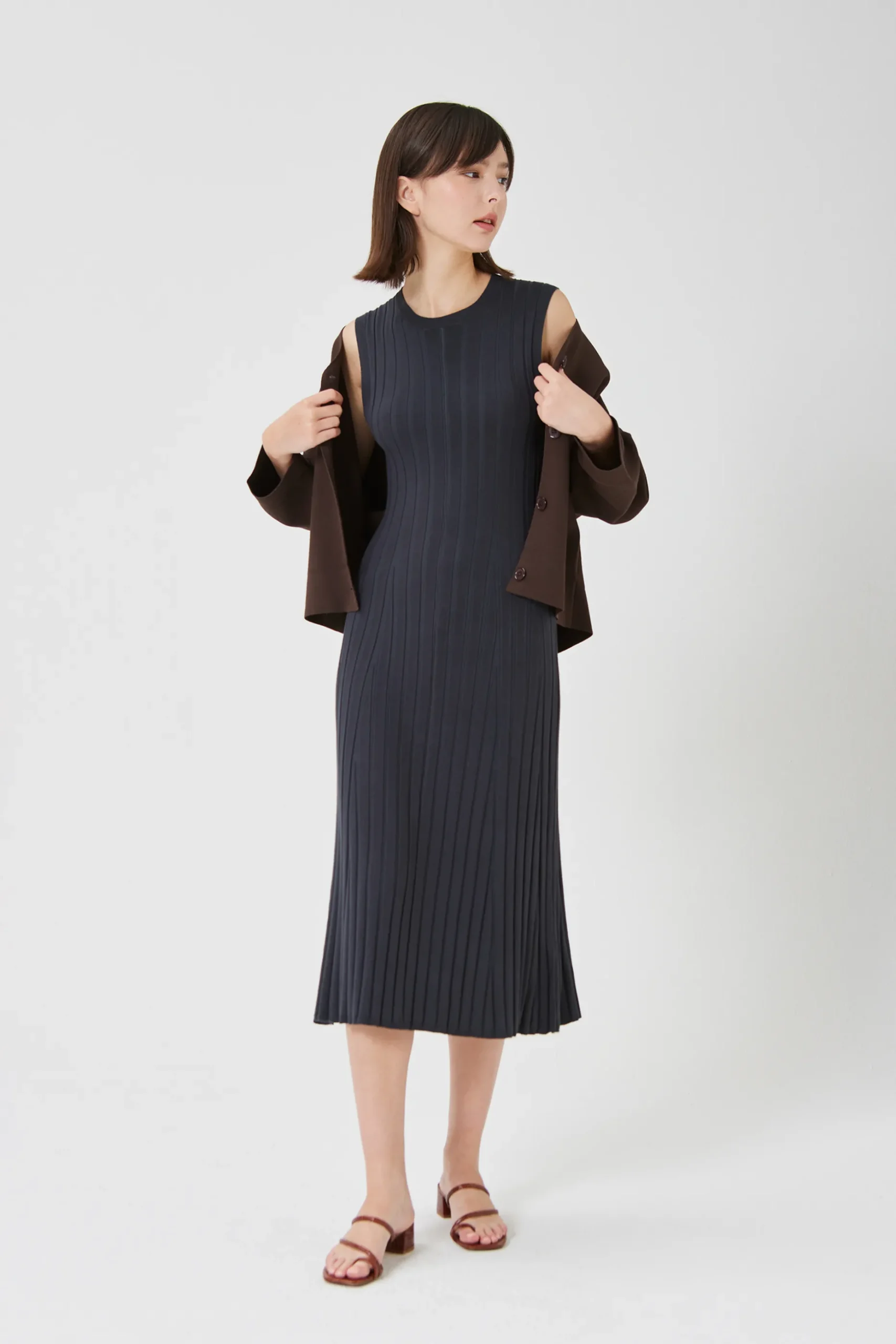 Soft Ribbed Knit Midi Dress