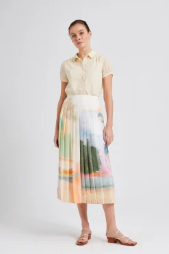 Soleil Pleated Midi Skirt
