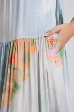 Soleil Rayon Puff Sleeve Dress