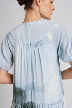 Soleil Rayon Puff Sleeve Dress