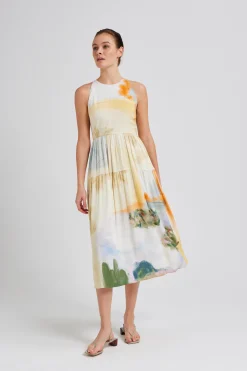 Soleil Rayon Tiered Dress