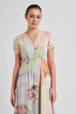 Soleil Ruffle Collar Midi Dress