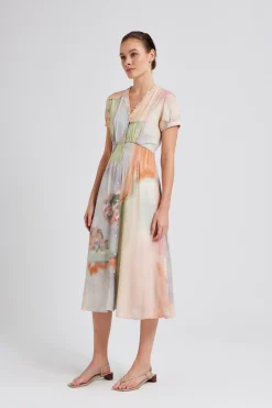 Soleil Ruffle Collar Midi Dress