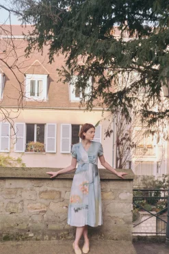 Soleil Ruffle Collar Midi Dress