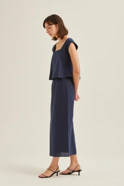 Square-Neck Linen Top