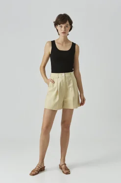 Square-Neck Viscose Knit Top