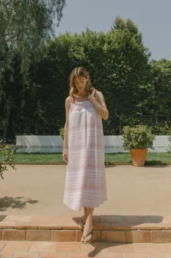 Stripe Gathered Tent Dress