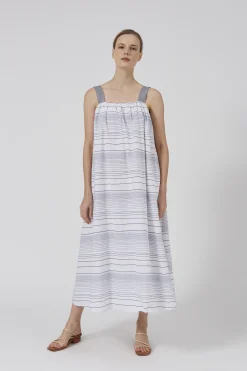 Stripe Gathered Tent Dress