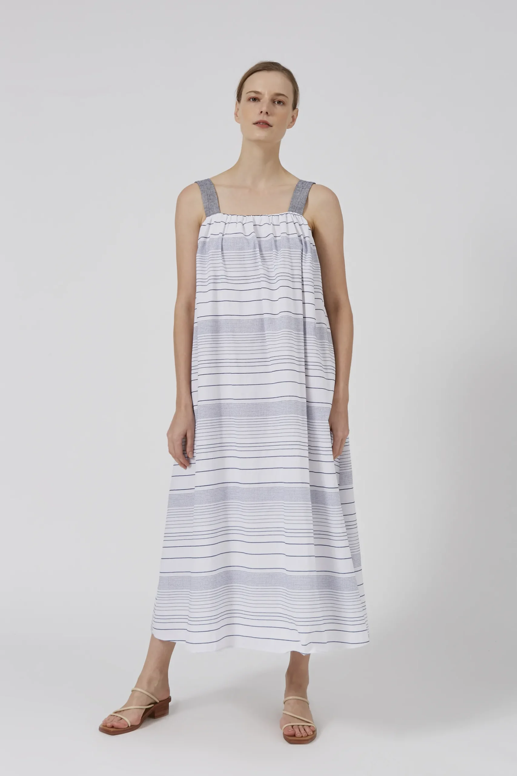 Stripe Gathered Tent Dress